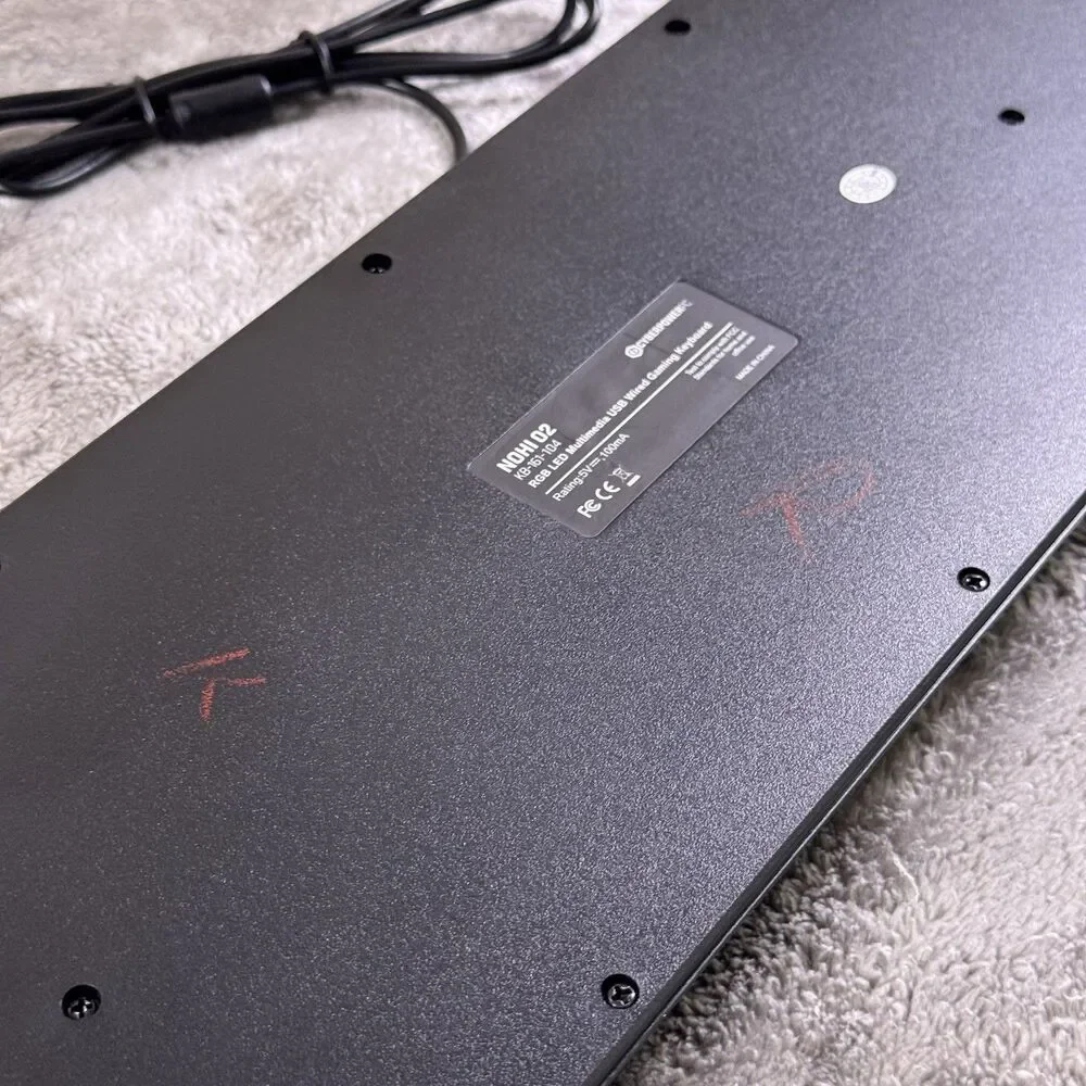 CyberPowerPC NOHI 02 RGB USB Gaming Keyboard Wired 104 Key Full Size Membrane